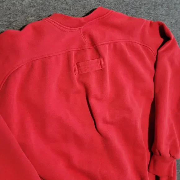 London Fog Medium sweatshirt sweater pullover red ribbed distressed vintage USA - Picture 4 of 13